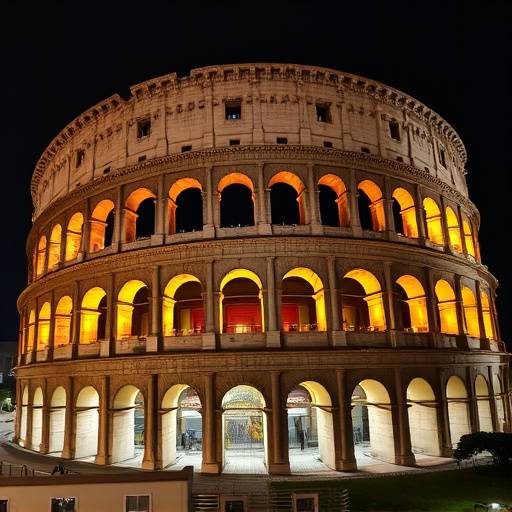 Colosseo di Roma illuminato di notte