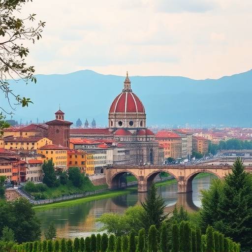 Firenze, Toscana, con il Duomo e il Ponte Vecchio