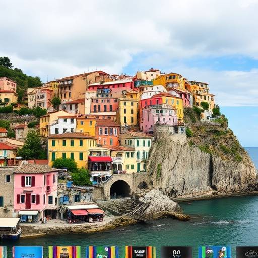 Le Cinque Terre, Liguria, con case colorate a picco sul mare